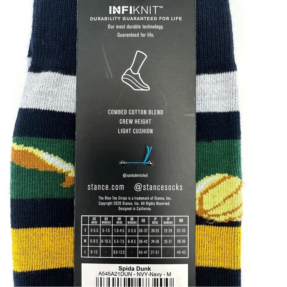 Stance Donovan Mitchell Spida Dunk Crew Socks Medium Mens Womens NBA Fan Gift